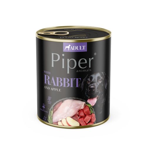 PIPER ADULT 800g konzerva pre dospelých psov králik
