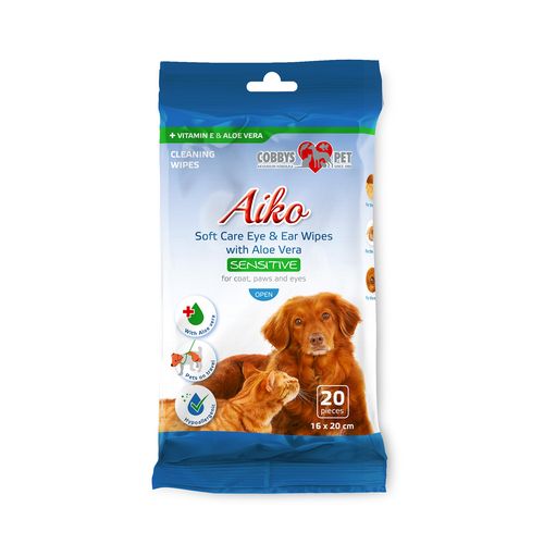 AIKO Soft Care Sensitive 16x20cm 20ks vlhčené utierky na oči a uši pre psov a mačky
